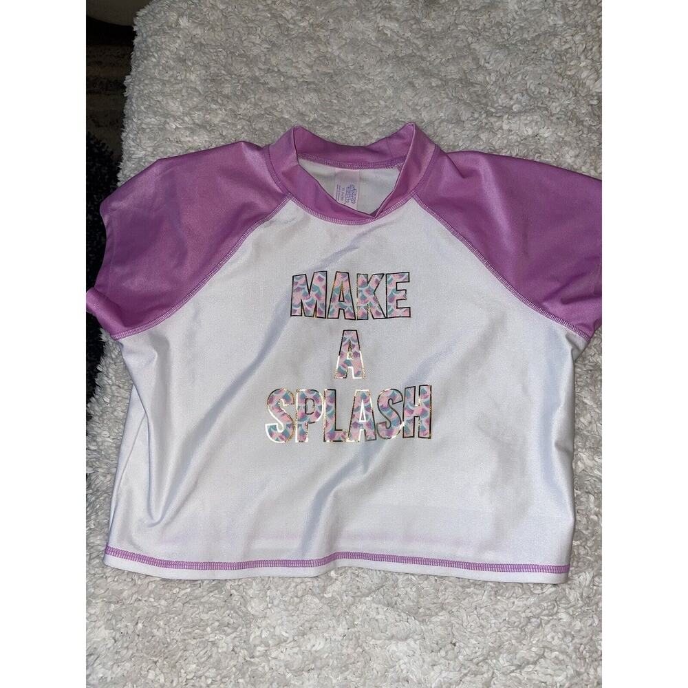 More Than Magic Girls Sz. 14/16 “ Make A Splash” Crop Rashguard. Cute, Grt. Shap